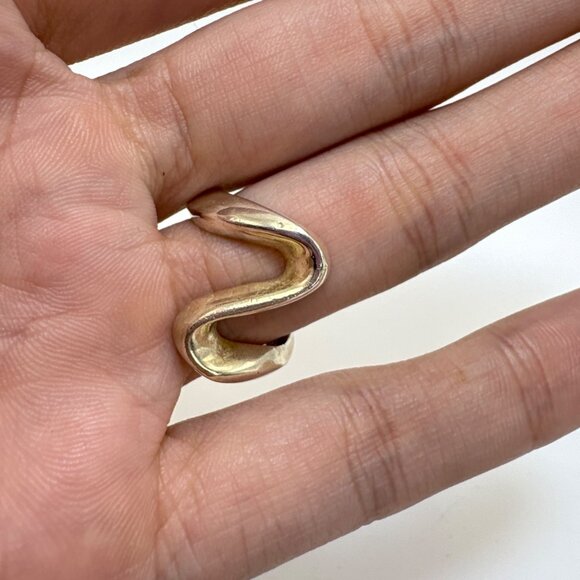 VTG Solid Sterling Silver 925 Freeform Abstract Design Band Ring Size 7.25 - Picture 5 of 8